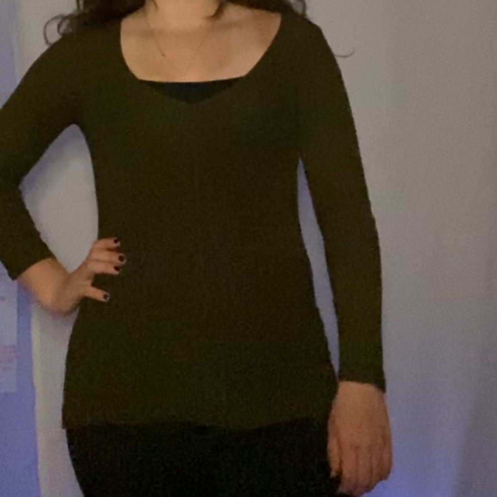 Charlotte Russe Dark Green V-Neck